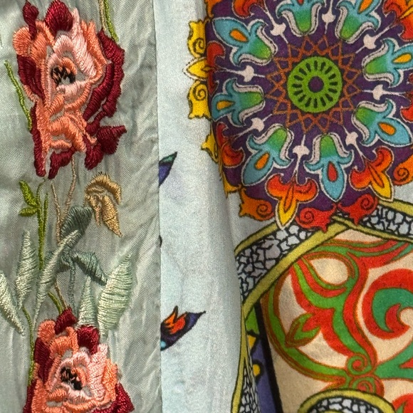 Johnny Was Silk Kimono Topper Jacket Reversible Multi Color Size 1X - Picture 9 of 15